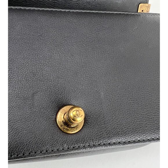 Chanel Small Boy Flap Quilted Goat Hair Gray Leather Shoulder Bag RARE - Picture 7 of 16